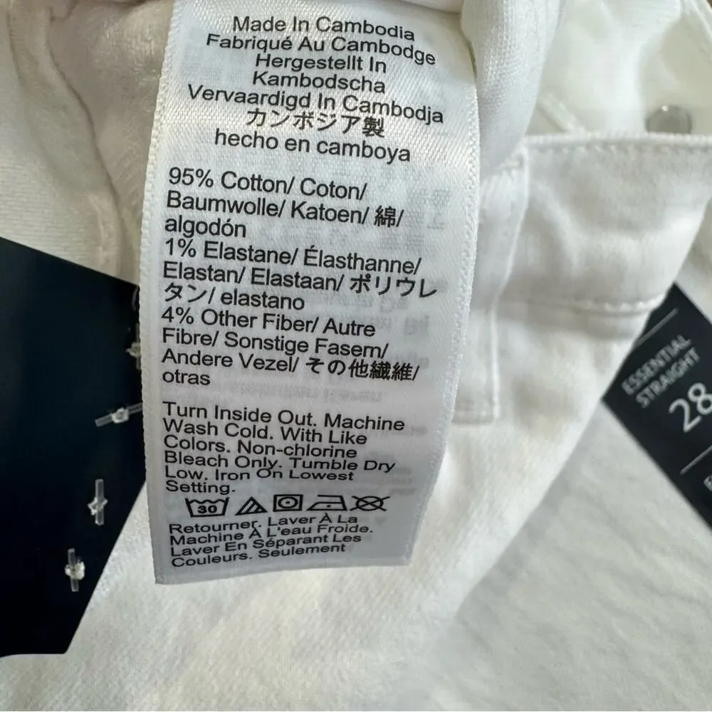 NWT J. Crew Essential straight W28 white jean in all-day stretch BX520 High Rise